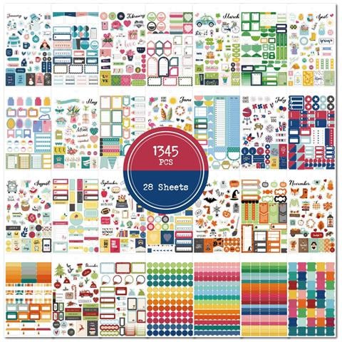 Adesivi Per Pianificatori J10 - 1345 Pezzi Adesivi Decorativi Colorati - Foto 1