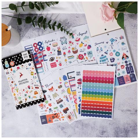 Adesivi Per Pianificatori J10 - 1345 Pezzi Adesivi Decorativi Colorati - Foto 2