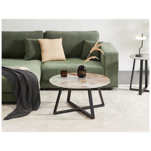 Tavolino Da Caffè Ivins Ceramica Marmo Bianco - Foto 1