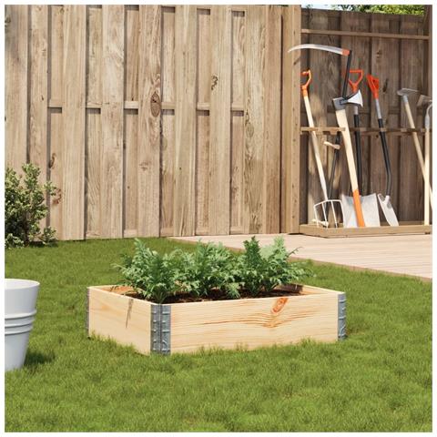 Fioriera Da Giardino 80x60 Cm In Legno Massello Di Pino - Foto 1