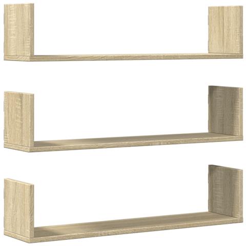 Mensole A Parete 3pz Rovere Sonoma 80x18x18 Cm In Truciolato - Foto 2