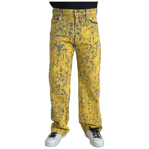 Jeans In Denim Dritto Tinto In Cotone Giallo - It50 - L - Foto 1