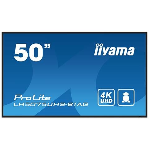 LH5075UHS-B1AG visualizzatore di messaggi Pannello piatto per segnaletica digitale 125,7 cm (49.5") LCD Wi-Fi 500 cd /m² 4K Ultra HD Nero Processore integrato Android 11 24/7 - Foto 1