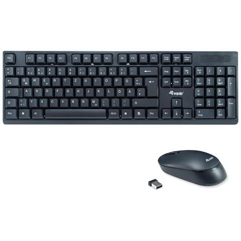 245220 tastiera Mouse incluso Ufficio RF Wireless QWERTZ Tedesco Nero - Foto 1
