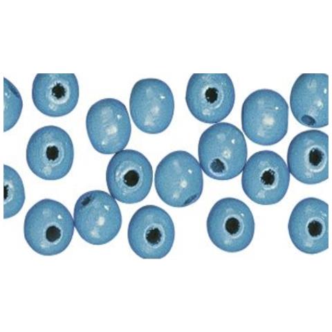 Rayher - 82 Pezzi - Perline In Legno Lucido Resistenti Ø8mm - Colore Celeste - Foto 1