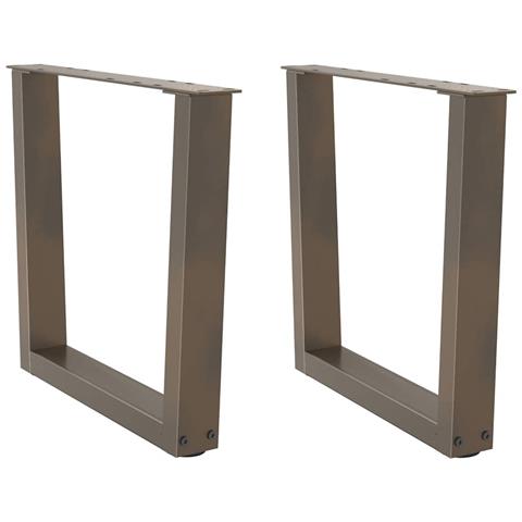 Gambe Per Tavolo Pranzo A V 2pz Naturale 50x(42-43,3)cm Acciaio - Foto 1