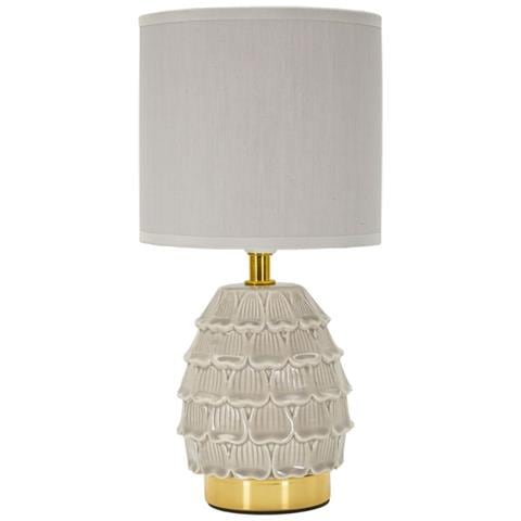 Lampada Da Tavolo Mf97 - Beige - Ceramica - 15x15x30,5 Cm - Foto 1
