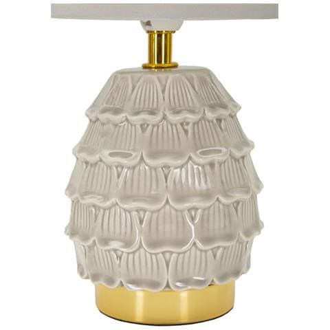 Lampada Da Tavolo Mf97 - Beige - Ceramica - 15x15x30,5 Cm - Foto 2