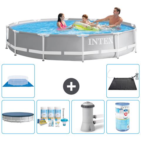 Piscina Fuori Terra - In Giro - 366x76 Cm - Grigio - Include Accessori Coordinati A1945 - Foto 1