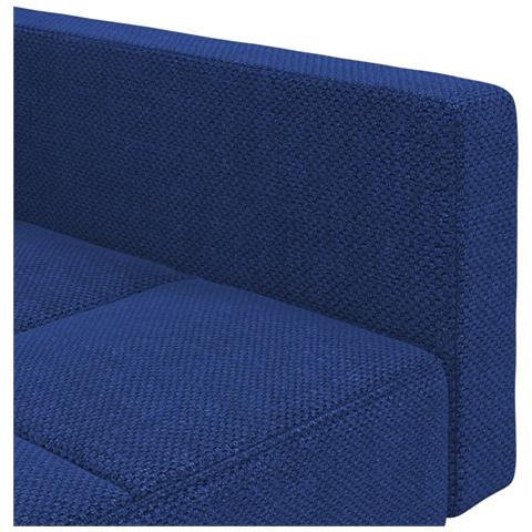 Divano Letto a 2 Posti con 2 Cuscini Blu in Tessuto - Foto 9
