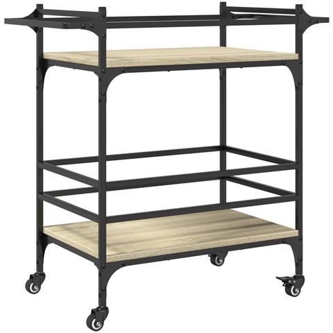 Carrello da Cucina Rovere Sonoma 82x40x78,5cm Legno Multistrato - Foto 1