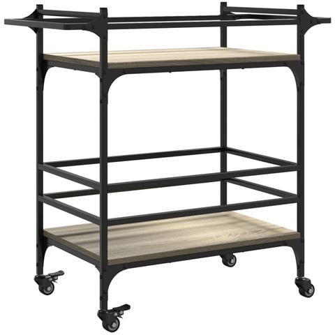 Carrello da Cucina Rovere Sonoma 82x40x78,5cm Legno Multistrato - Foto 9