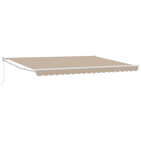 Tenda Retrattile Manuale  Beige 450x300 cm, Tessuto di Ricambio per Tenda  per Struttura 4.5x3 m Beige - Foto 1