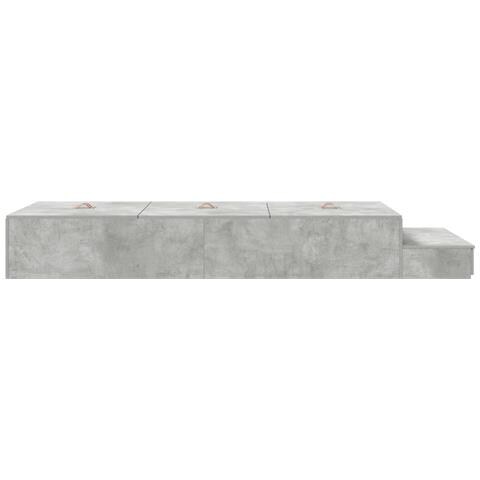 Struttura letto con contenitore Grigio cemento 80x200 cm - Foto 9