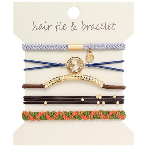 Braccialetto Elastico Per Capelli Con Mappa Dorata - Accessorio Elegante - Foto 1