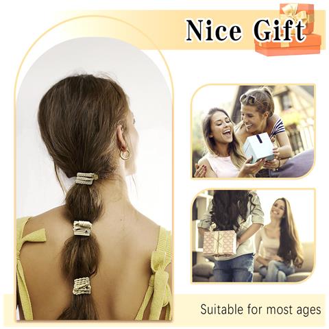 Braccialetto Elastico Per Capelli Con Mappa Dorata - Accessorio Elegante - Foto 2