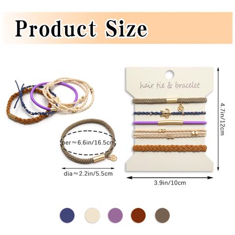 Braccialetto Elastico Per Capelli Con Mappa Dorata - Accessorio Elegante - Foto 5
