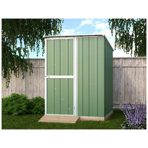 Box In Acciaio Zincato Casetta Da Giardino In Lamiera 1.55 X 1.75 M X H2.02 M - 60 Kg - 2.71 Mq - Colore Verde - Foto 5