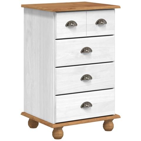 Cassettiera 'ASKIM'Bianca 45.8x40x79 cm Legno Massello di Pino - Foto 1