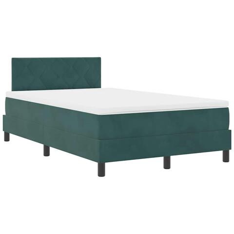 Letto a molle con materasso Verde scuro 120 x 190 cm Velluto - Foto 1