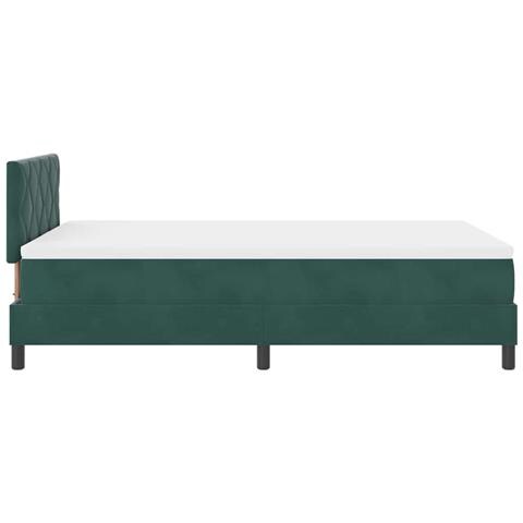 Letto a molle con materasso Verde scuro 120 x 190 cm Velluto - Foto 9