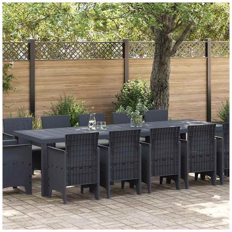 Set da pranzo da giardino con cuscini con cuscino 13 pcs - Foto 2