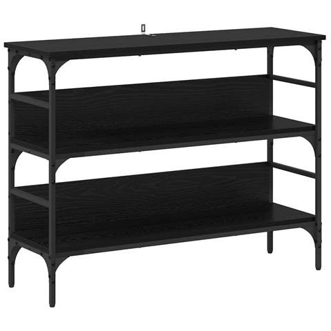 Tavolo consolle Rovere nero 100 x 32 x 75 cm Legno multistrato - Foto 1