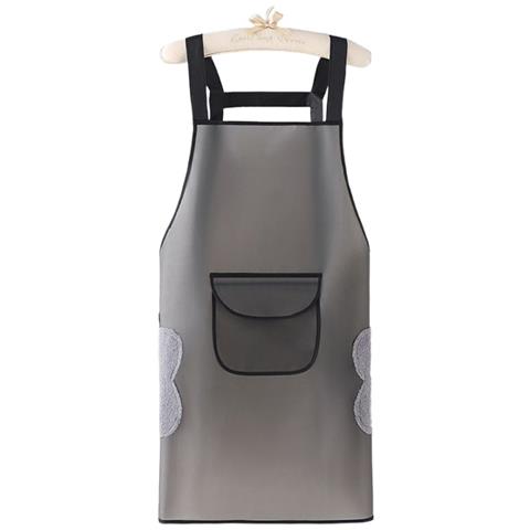 Grembiule Impermeabile In Tpu Senza Maniche Con Tasche Asciugamani - Grembiule Da Cucina Grigio - Foto 1
