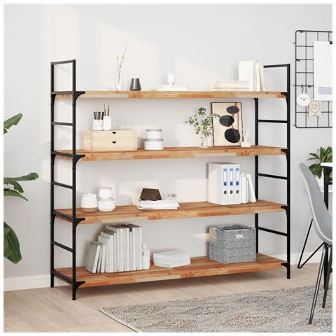 Ripiano a Parete 160x40x4cm Legno Massello Acacia Rifinito Olio - Foto 2