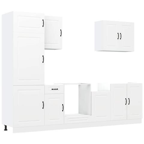 Set Mobili da Cucina 7 pz Kalmar Bianco Legno Multistrato - Foto 1