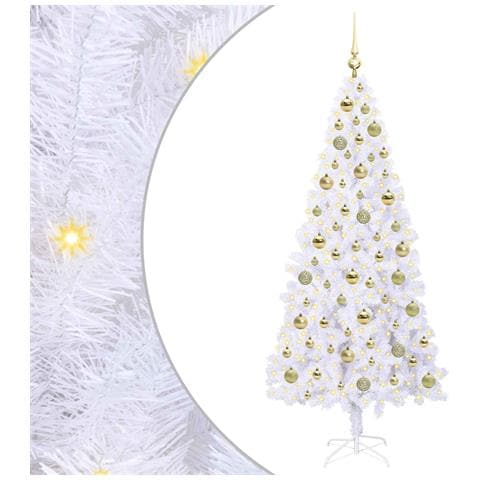 Albero di Natale artificiale Bianco 180 cm PVC e Acciaio - Foto 1