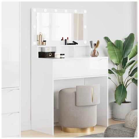Tavoli da Trucco per Camera da Letto con cassetto Bianco Lucido - Foto 2