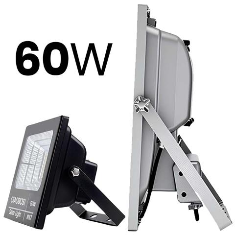 Proiettore Solare Led 60w Ip67 Con Pannello Solare Separato E Telecomando - Foto 5