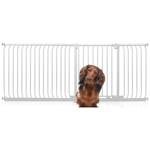 Bettacare Cancelletto Per Cani Elite Con Montaggio A Pressione, 207cm - 216cm, Bianco Opaco - Foto 1