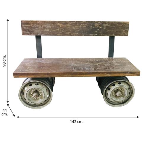 Sgabello In Legno E Metallo Marrone 142x44x98h - Foto 4