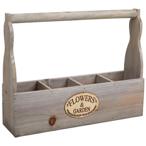 Fioriera In Legno Grigio 34x9,5x10/26,5 - Foto 1