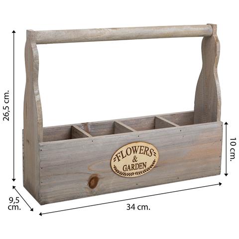 Fioriera In Legno Grigio 34x9,5x10/26,5 - Foto 7