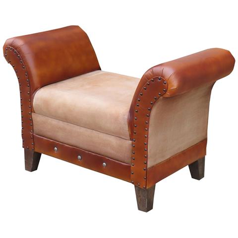 Divanetto Imbottito Marrone 88x49x62h - Foto 1