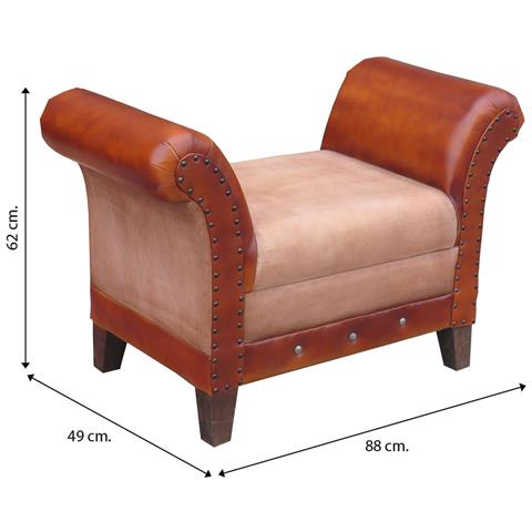 Divanetto Imbottito Marrone 88x49x62h - Foto 6