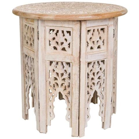 Tavolino In Legno Bianco Fatto A Mano 45x45x45h - Foto 1