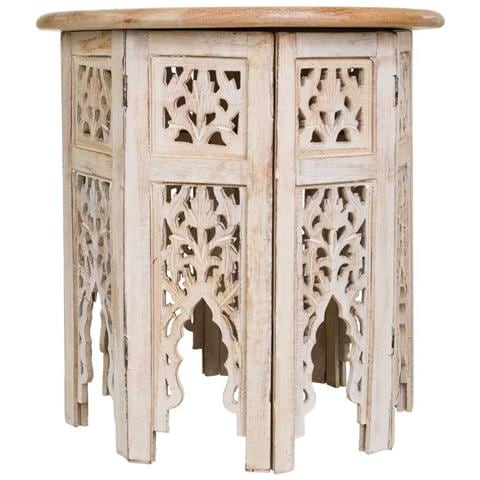 Tavolino In Legno Bianco Fatto A Mano 45x45x45h - Foto 2