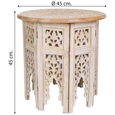 Tavolino In Legno Bianco Fatto A Mano 45x45x45h - Foto 6