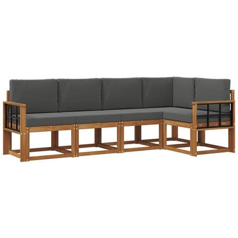 Set di divani con cuscino 5 pcs Naturale e Antracite - Foto 1