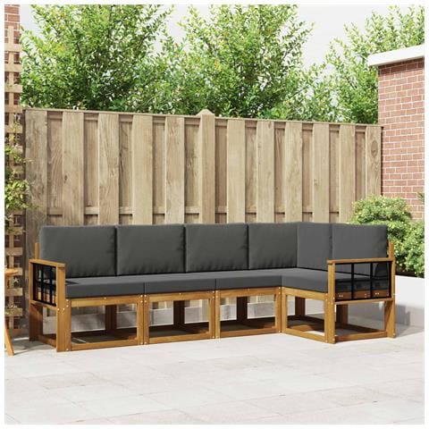 Set di divani con cuscino 5 pcs Naturale e Antracite - Foto 2