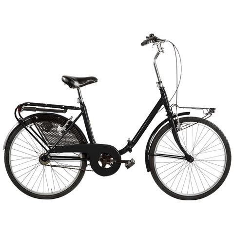 Bici Richiudibile Misura 24 Bicicletta Pieghevole Stile Graziella Unisex Per Adulti Grz24 Completa Di Accessori Con Luci A Led - 45 Nero - Foto 1