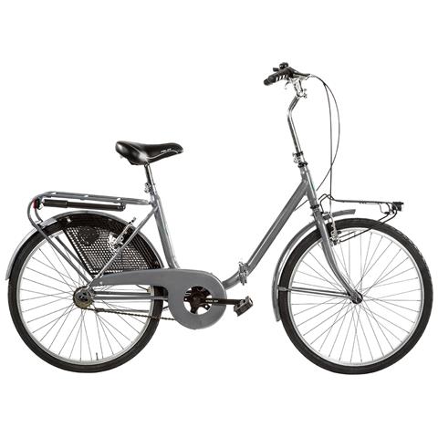 Bici Richiudibile Misura 24 Bicicletta Pieghevole Stile Graziella Unisex Per Adulti Grz24 Completa Di Accessori Con Luci A Led - 45 Nero - Foto 3