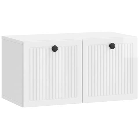Mobile Porta TV da Muro Bianco Lucido 59,5 x 31 x 30 cm - Foto 1