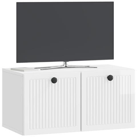 Mobile Porta TV da Muro Bianco Lucido 59,5 x 31 x 30 cm - Foto 2