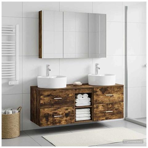 Set di mobili per il bagno 4 pcs Rovere Fumo - Foto 2