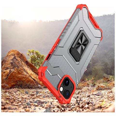 Custodia Crystal Ring Con Supporto Resistente Per Iphone 13 Mini Rossa - Foto 2